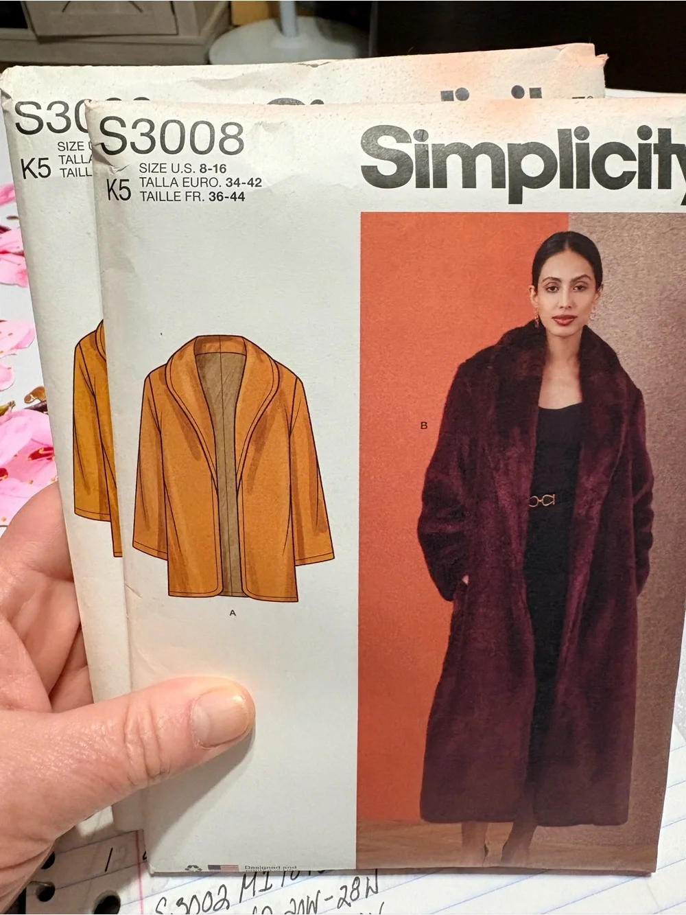 BN UNCUT SIMPLICITY 3008 K5 Coat sewing pattern